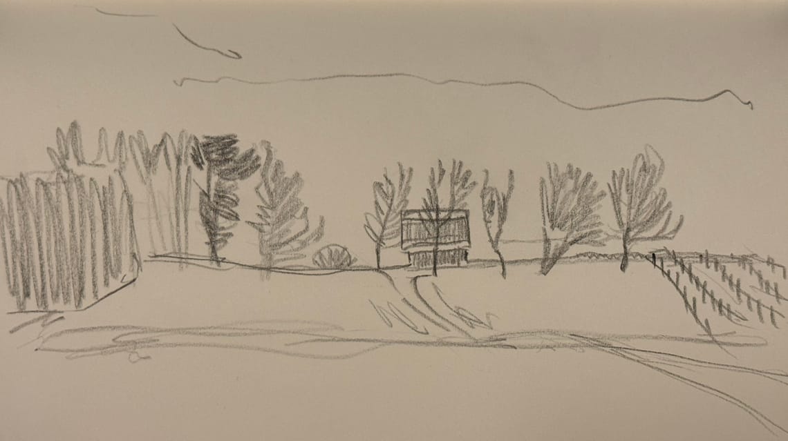 Winter Barn Composition