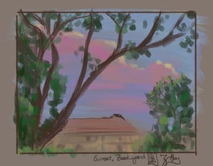 Sunset, Backyard