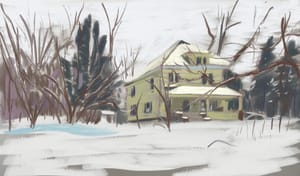 Yellow House Sketch With Yellow