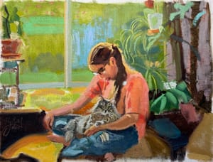 A Girl and Her Cat
